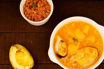 Sancocho soup typical Colombian fish food