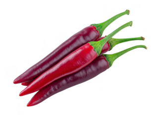 Red chili pepper spicy vegetable isolated on transparency background fresh organic healthy food vibrant color elongated shape cooking ingredient raw natural