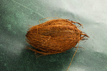 Natural exotic brown hairy coconut