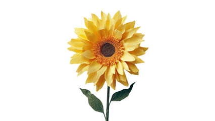 Naklejka premium PNG of A vibrant sunflower showcasing its bright yellow petals against a clean background, symbolizing warmth and positivity.