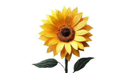 Obraz premium PNG of A vibrant yellow sunflower with a dark center, symbolizing warmth and positivity.