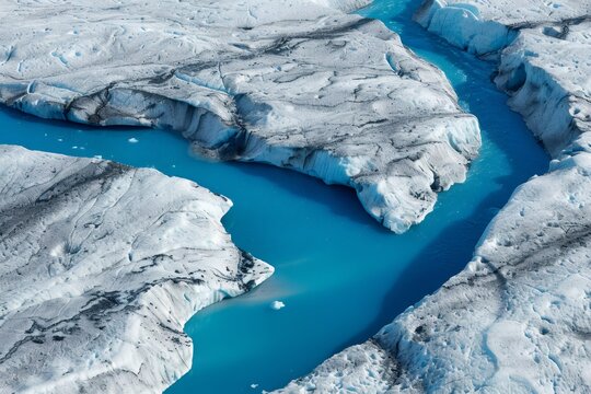 Greenland glacier meltwater river shaping ice landscape