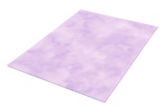 Light purple rectangular watercolor rug with transparent background