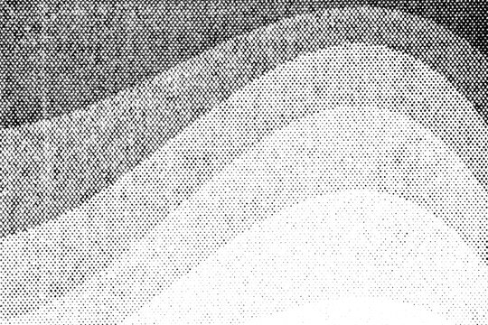 Flowing curved stripes made of halftone dots in varying densities, forming a layered gradient on a transparent background.