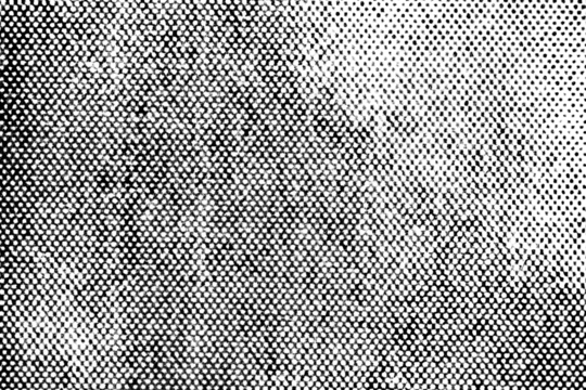 High-contrast halftone texture with clustered black dots and heavy shading effect on a transparent background.