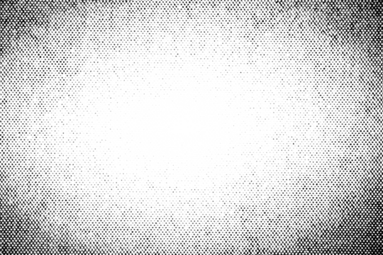 Dense halftone dot pattern forming a bold frame around a clean central fade, set on a transparent background.