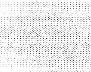 Grunge halftone dots arranged in horizontal rows with fading density on a transparent background.