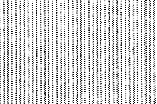 Evenly spaced vertical stripes made of irregular halftone dots with a grunge texture on a transparent background.