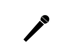Microphone icon black silhouette isolated on transparent background simple design used for audio music podcast or communication concepts