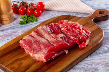 Raw beef cut uncooked fillet