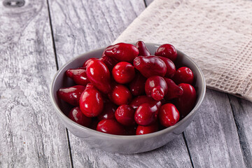 Red ripe sweet juicy dogwood