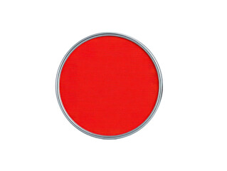 Red circle metal rim isolated simple bold geometric minimal graphic clean modern vibrant design round shape empty flat bright single object abstract vivid plain contemporary accent element art
