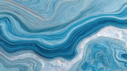 Fototapeta premium Blue and white marble texture background with abstract pattern and swirls
