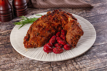 Baked pork sirloin with cornus