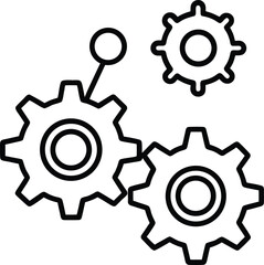 Linked Cogwheel System Mechanism Integration Connection Process Engineering Process Machine Gear Symbol Industry Automation Vector Icon