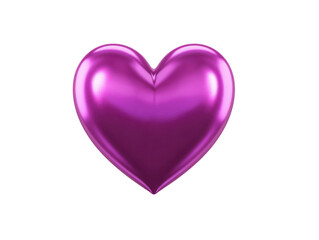 Shiny purple heart balloon metallic surface isolated on transparent background symbolizing love romance affection and celebration perfect for festive or romantic design projects
