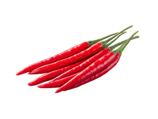 Red chili pepper spicy fresh vegetable isolated food ingredient hot organic raw chili peppers arranged together transparency background vibrant color healthy cooking natural closeup stem attached
