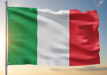Obraz premium Italy waving flag 3d fabric texture national pride concept Italian heritage
