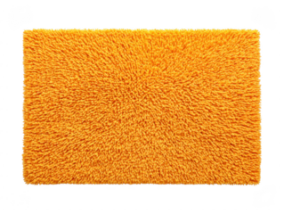 Orange bath mat soft microfiber texture rectangular shape isolated on transparency background home bathroom accessory vibrant color comfortable and absorbent modern style clean and cozy