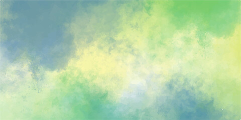 Fiery abstract watercolor with orange, red, and yellow tones suggesting smoke and flame texture on vintage paper. Light green concrete stone wall rough grungy background. Abstract bright shinny sky