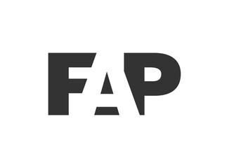 FAP logo design. Initial letter F A P bold font style for tech startups, consulting, corporate branding. Creative company name, headlines typography identity, trendy logotype.