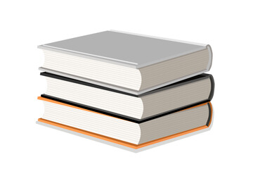 Realistic Stack of Hardcover Books Symbolizing Education and Knowledge