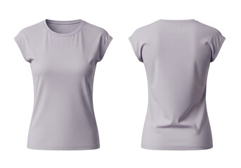Two Views of a Pale Purple T-Shirt Front and Back Mockup