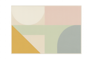 Abstract geometric composition with pastel shapes design