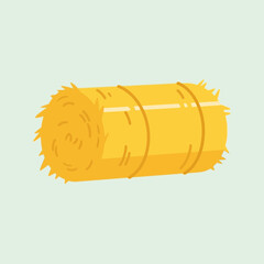 A yellow hay bale is secured with two bands in a simple illustration.