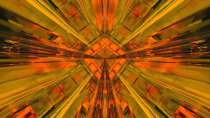 Dynamic tunnel video vj loop screensaver in vibrant orange and yellow hues offers a mesmerizing seamless motion experience