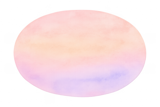 Oval abstract watercolor gradient on transparent background
