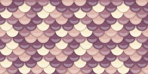 Elegant seamless pattern of overlapping scales in soft pastel purples and creams.  Perfect for textile design, backgrounds, or website decoration.