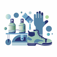 Tools for shoe customization. Flat image isolated on white background. Vector illustration.