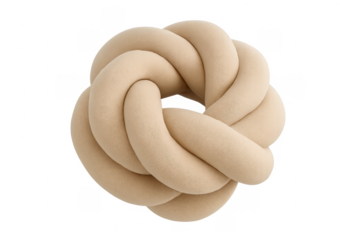 Beige knot pillow for modern home decoration
