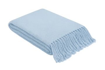 Light blue folded fleece throw blanket closeup