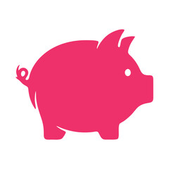 vector piggy bank on a pink background