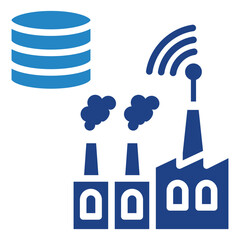 Connected Factory Icon, Dual Tone Mini Illustration Relate To Industry 4-0, Modern Industry. Use For Modern Concept, Ui, Ux Web And App Development.