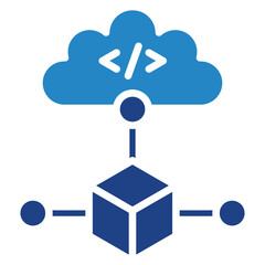 Data Cloud Icon, Dual Tone Mini Illustration Relate To Industry 4-0, Modern Industry. Use For Modern Concept, Ui, Ux Web And App Development.