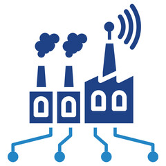 Naklejka premium Digital Factory Icon, Dual Tone Mini Illustration Relate To Industry 4-0, Modern Industry. Use For Modern Concept, Ui, Ux Web And App Development.