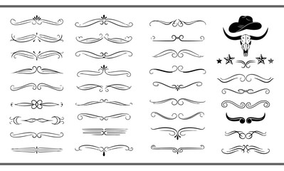 Elegant decorative dividers, ornate line separators, vintage flourish designs, whimsical borders, and charming embellishments vector