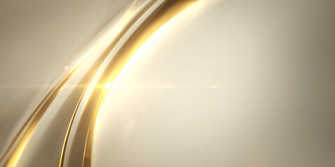 A minimalist light background with a gold and white gradient. An abstract wavy background perfect for a banner or holiday. Soft light reflections. Elegant simplicity.