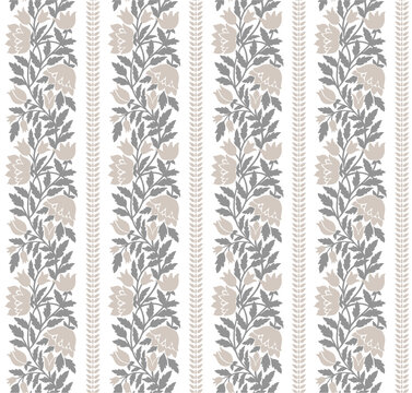 Stripe Block Print,Floral stripe pattern ,boho flower repeat, Vintage flower design, Stripe flower