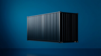 A corrugated metal container stands against a blue backdrop, symbolizing logistics, shipping, or storage solutions, with its clean lines and modern aesthetic. #container