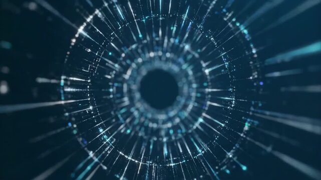 Futuristic data-grid tunnel - tech background