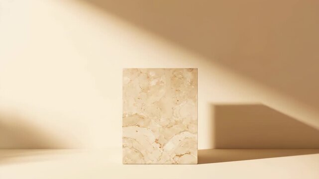 Minimalist pedestal on neutral background product display