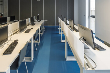 Minimalist corporate workspace with modern details.