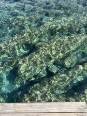 Crystal-clear turquoise water with visible seabed in Cyprus