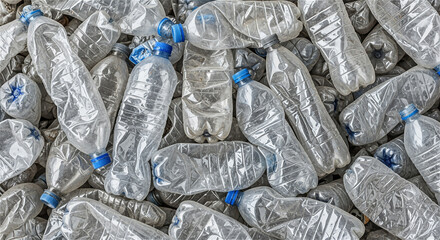 A pile of discarded plastic water bottles, environmental concept