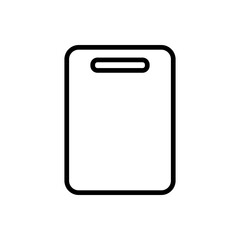 Outline cutting board kitchen wood line art icon
