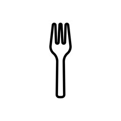 Outline fork eating utensil cutlery line art
